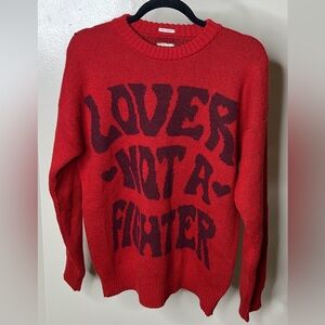 Mother Denim “lover not a fighter” sweater